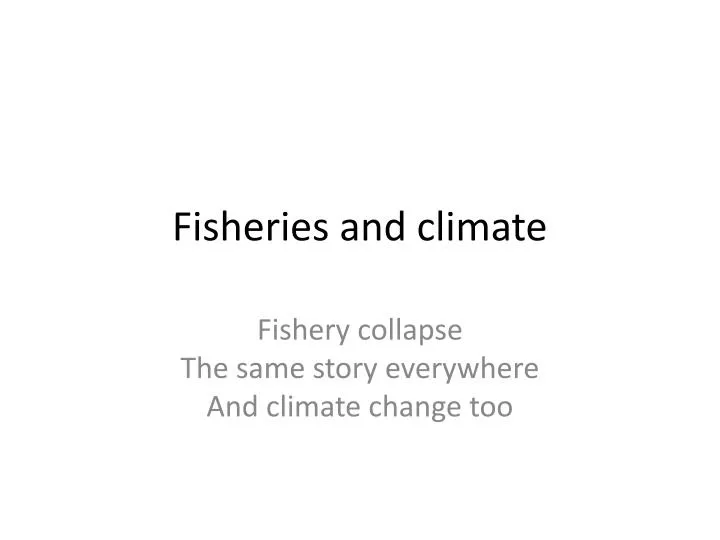fisheries and climate