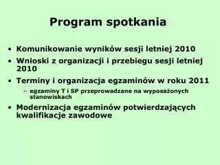 program spotkania