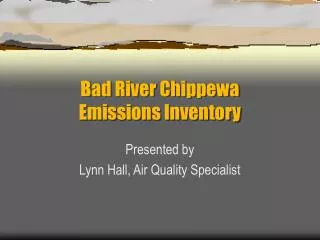 Bad River Chippewa Emissions Inventory