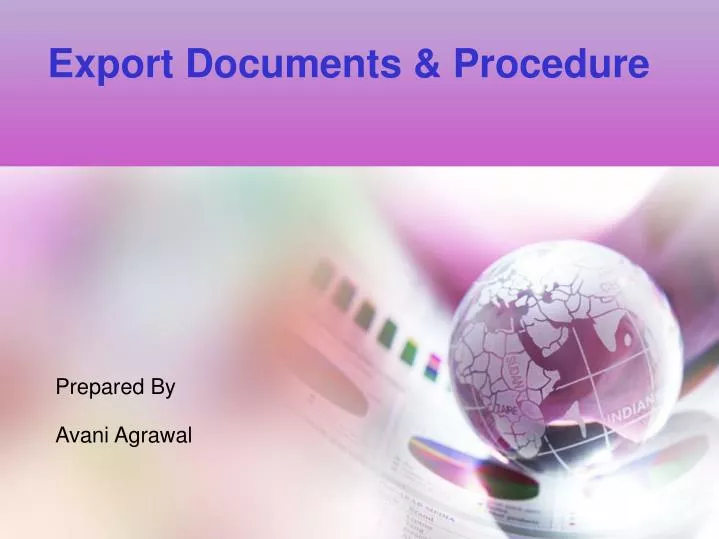 export documents procedure