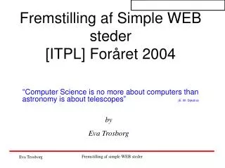 fremstilling af simple web steder itpl for ret 2004