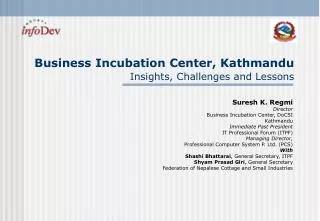Business Incubation Center, Kathmandu Insights, Challenges and Lessons