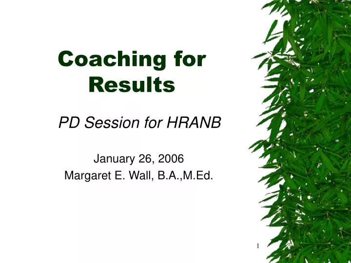 coaching for results