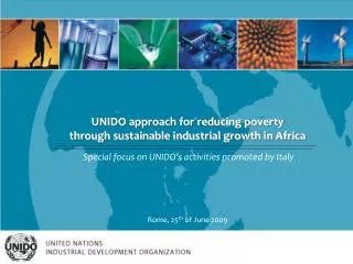 UNIDO approach for reducing poverty through sustainable industrial growth in Africa