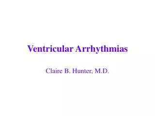 Ventricular Arrhythmias