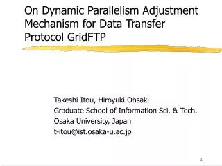 On Dynamic Parallelism Adjustment Mechanism for Data Transfer Protocol GridFTP