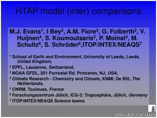 HTAP model (inter) comparisons