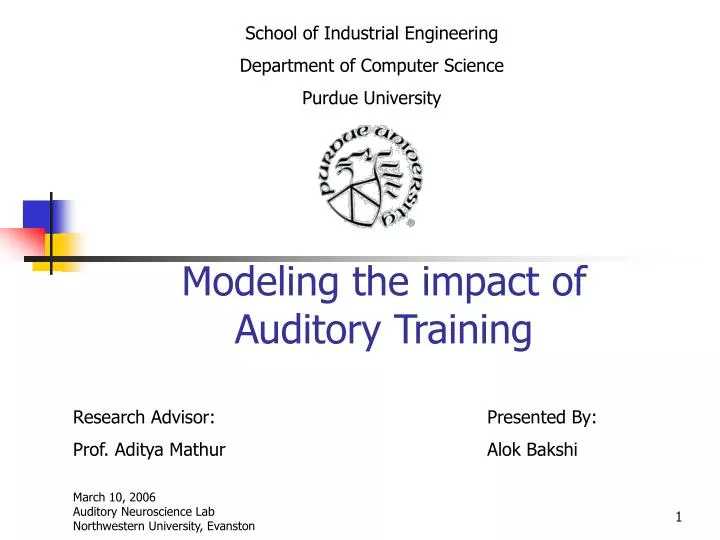 modeling the impact of auditory training