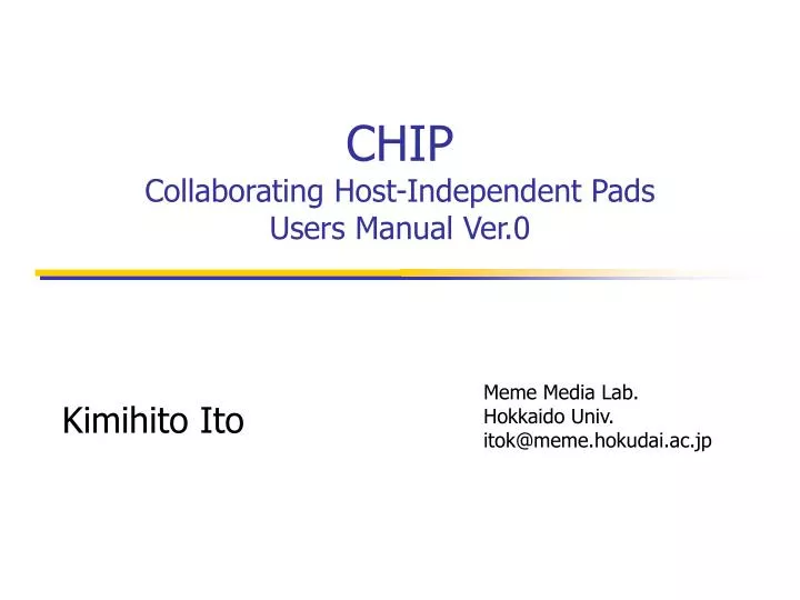 chip collaborating host independent pads users manual ver 0