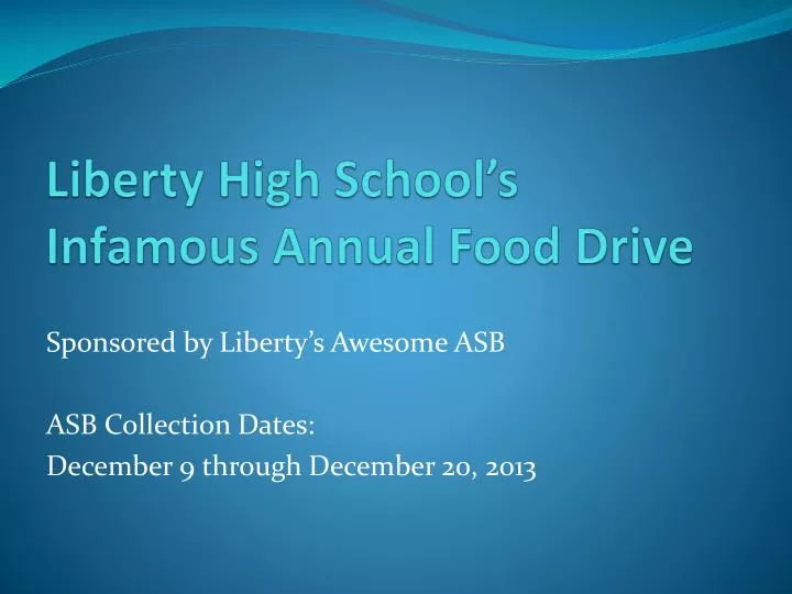 liberty high school s infamous annual food drive