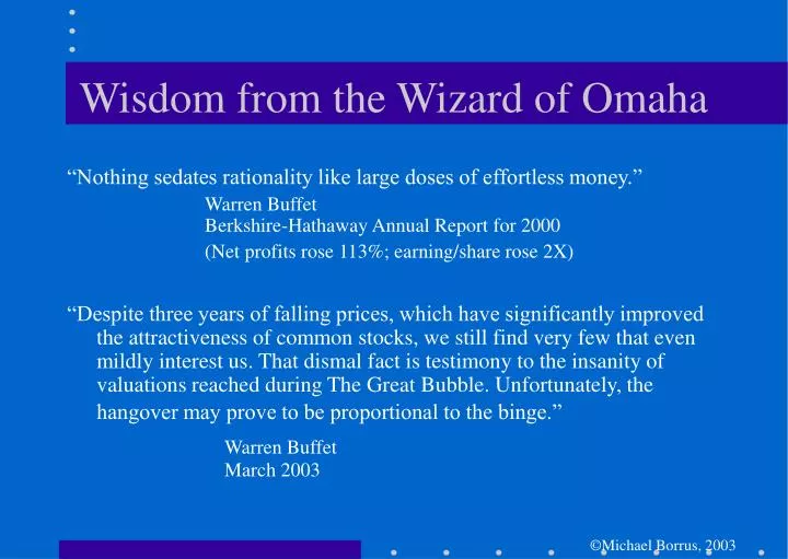 wisdom from the wizard of omaha