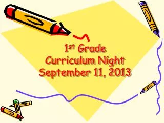 1 st Grade Curriculum Night September 11, 2013