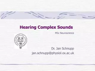 Hearing Complex Sounds