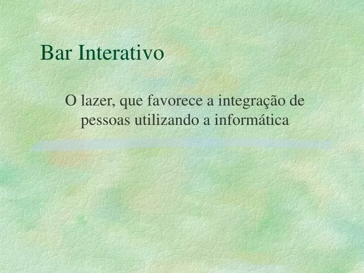 bar interativo