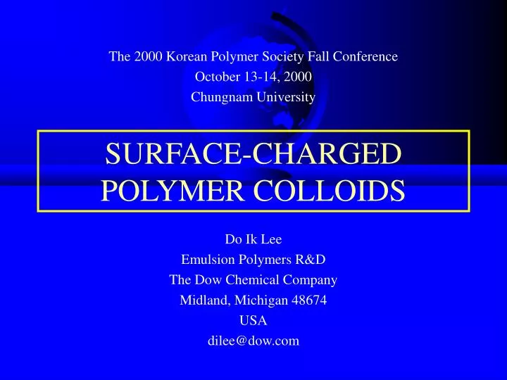 surface charged polymer colloids
