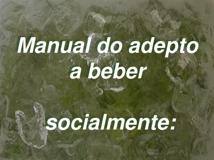 manual do adepto a beber socialmente