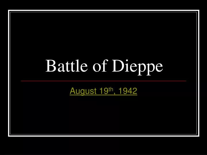 battle of dieppe