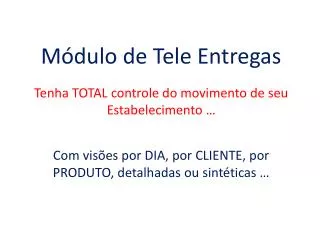 m dulo de tele entregas