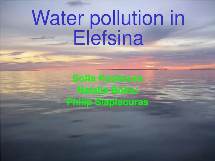water pollution in elefsina
