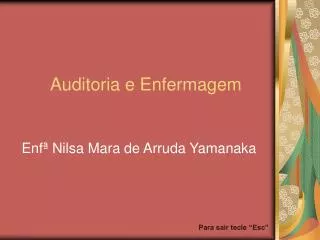 auditoria e enfermagem
