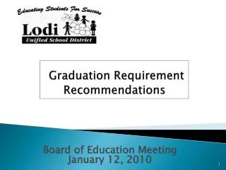 Graduation Requirement Recommendations