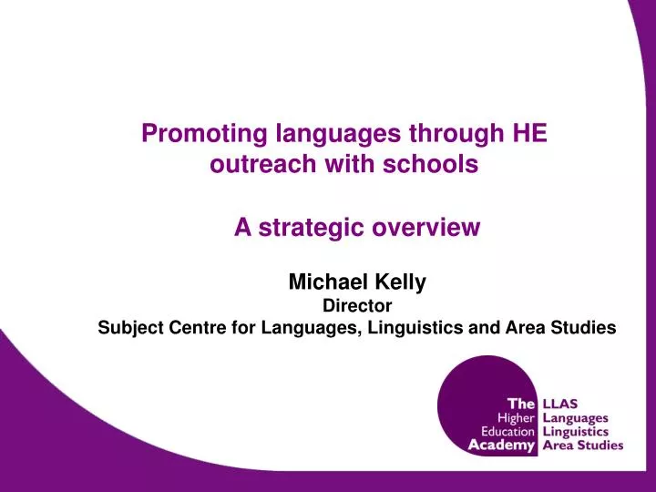 promoting languages through he outreach with schools