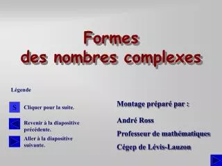 formes des nombres complexes