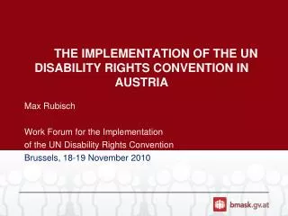 The implementation of the UN Disability rights convention in austria