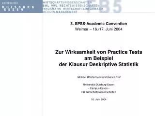 zur wirksamkeit von practice tests am beispiel der klausur deskriptive statistik