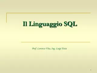 il linguaggio sql