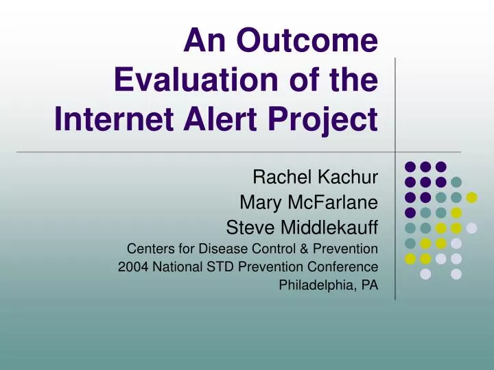 an outcome evaluation of the internet alert project