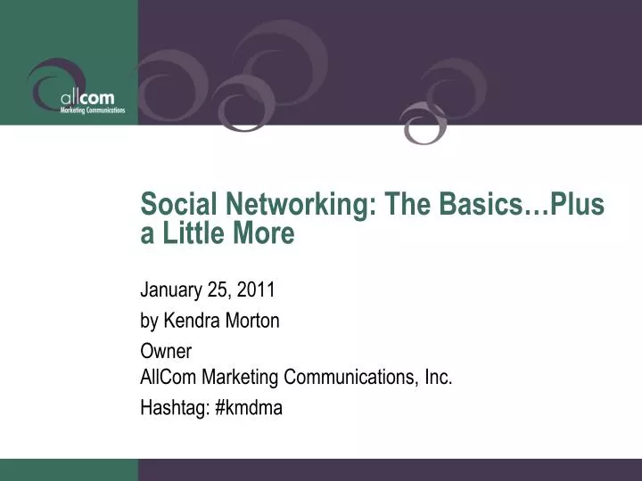 social networking the basics plus a little more