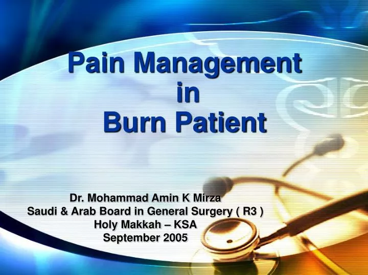 pain management in burn patient