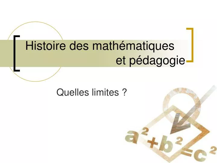 histoire des math matiques et p dagogie