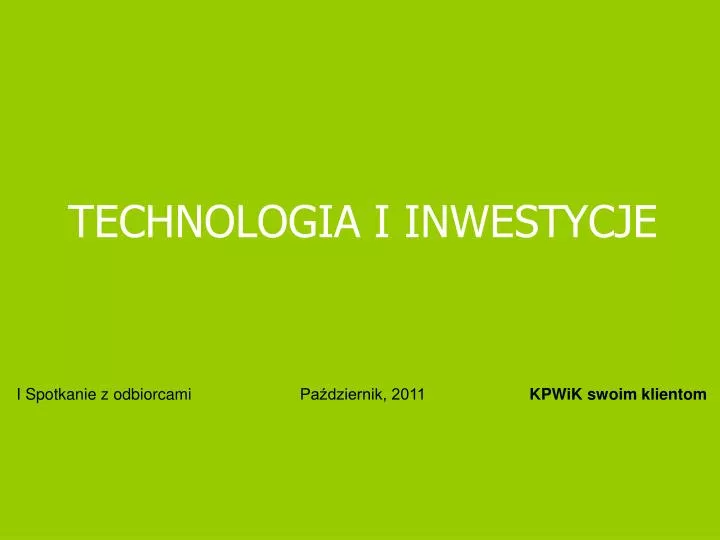 technologia i inwestycje
