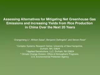 Assessing Alternatives for Mitigating Net Greenhouse Gas