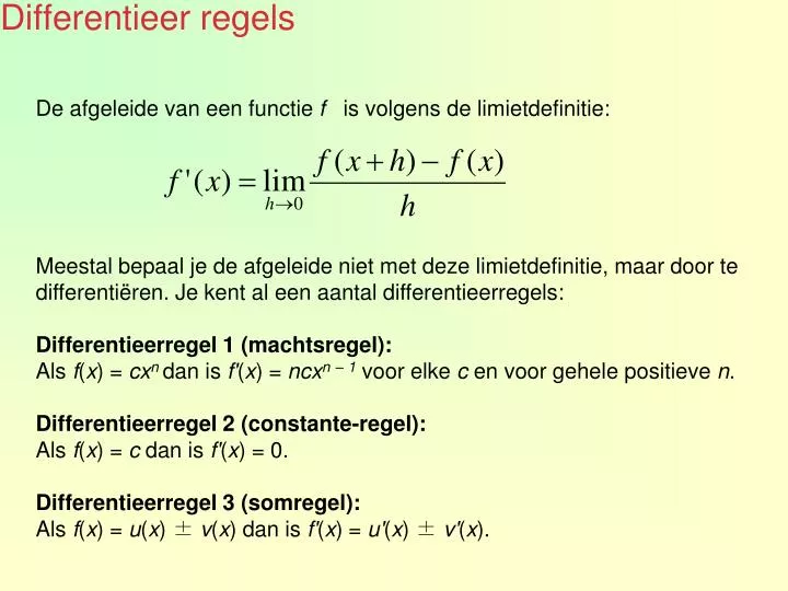 differentieer regels