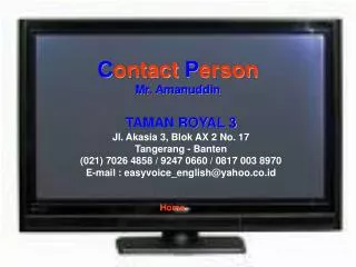 c ontact p erson mr amanuddin
