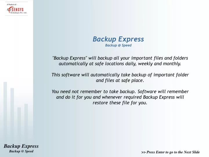 backup express backup @ speed
