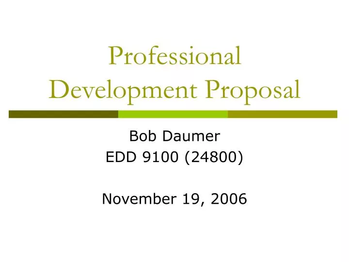 professional development proposal
