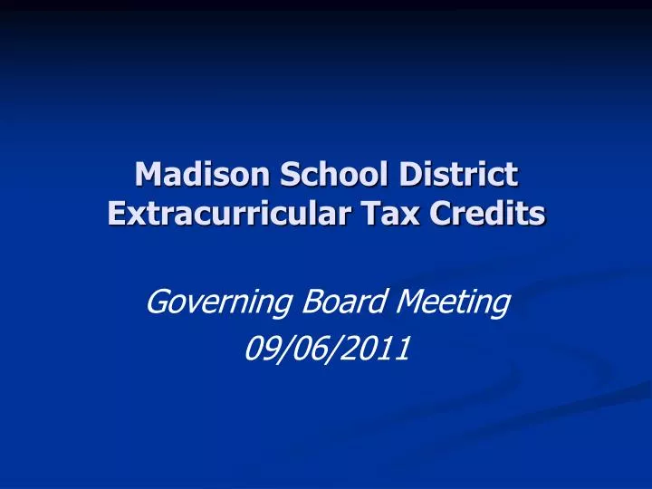 madison school district extracurricular tax credits