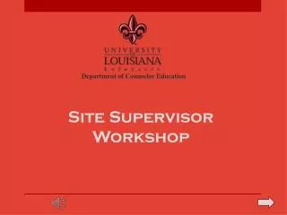 Site Supervisor Workshop