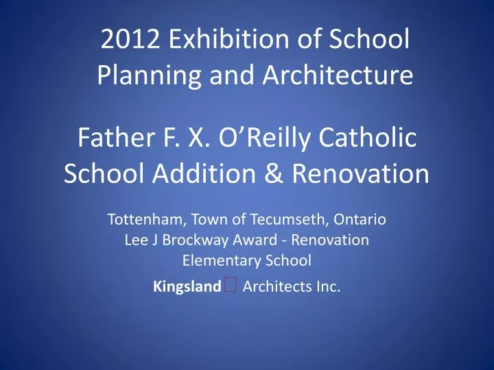 father f x o reilly catholic school addition renovation