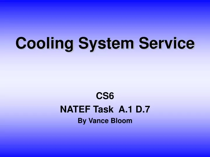 cooling system service