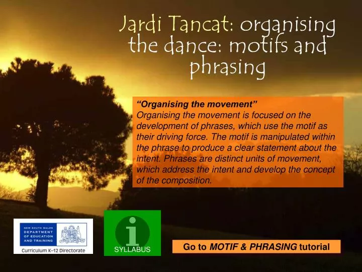 jardi tancat organising the dance motifs and phrasing