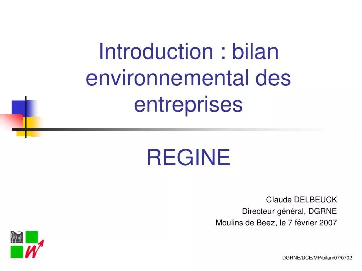 introduction bilan environnemental des entreprises regine