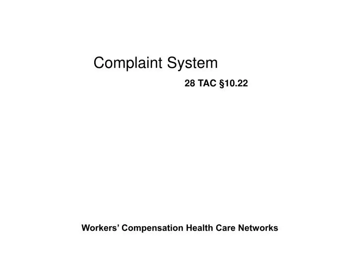 complaint system 28 tac 10 22