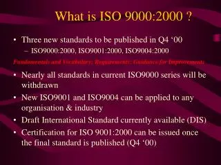 What is ISO 9000:2000 ?