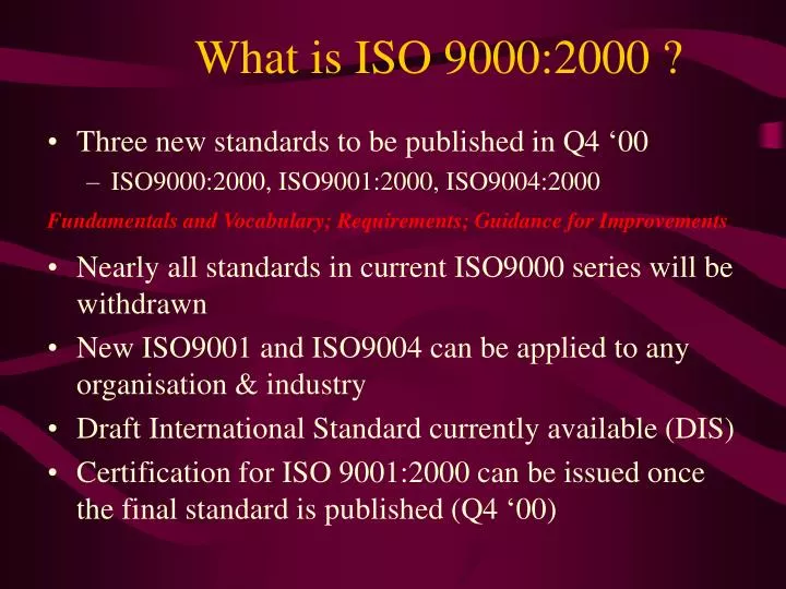 what is iso 9000 2000