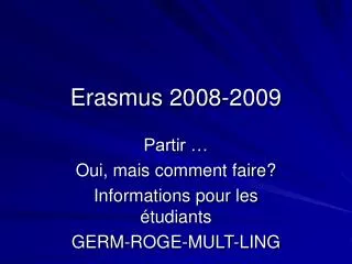 erasmus 2008 2009